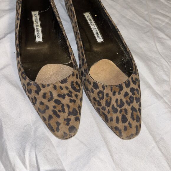 MANOLO BLAHNIK Leopard Suede Flats Classic‎ Ballet Size 40 - Picture 2 of 10